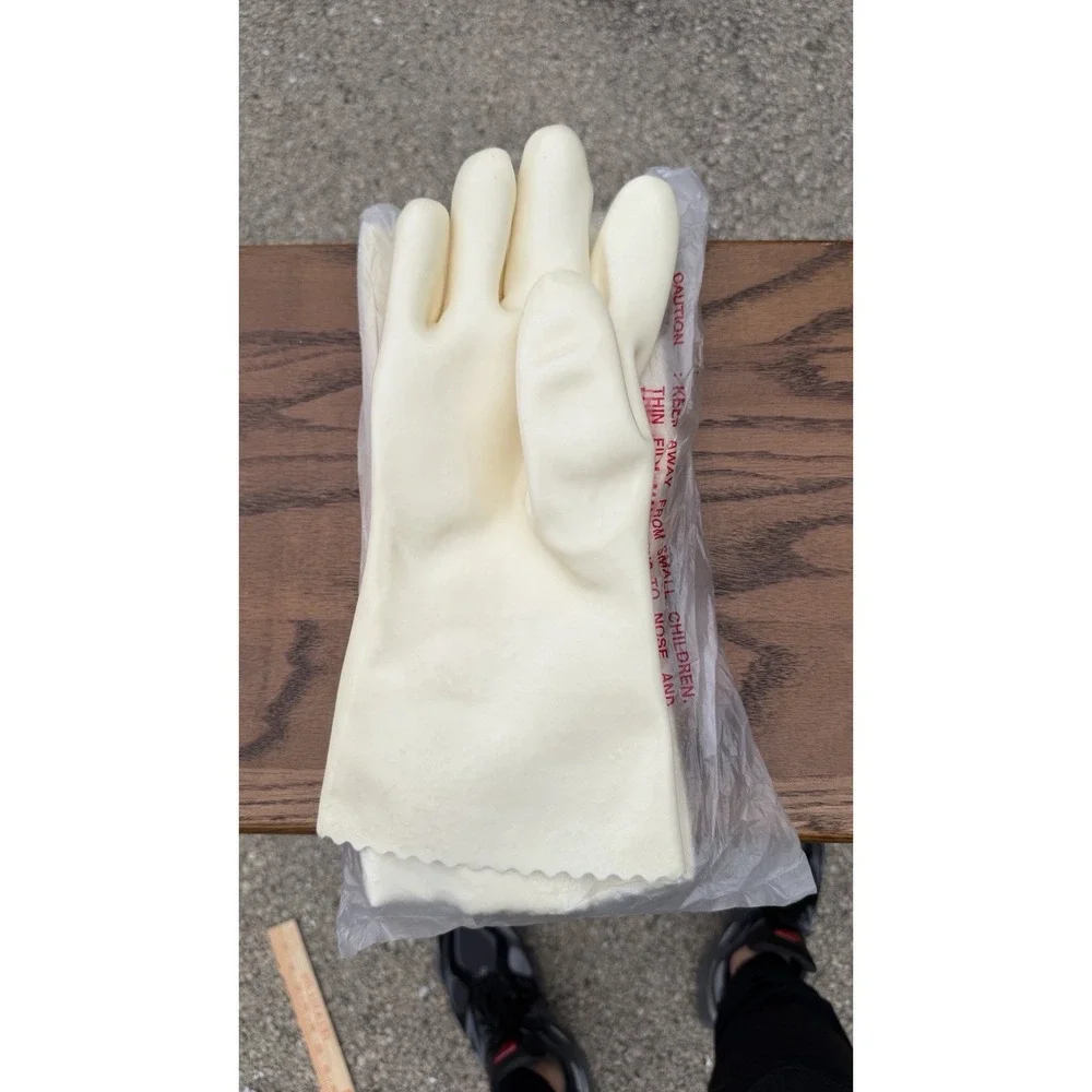 New Fleece‎ Lined Rubber Cleaning Gloves Household Kitchen Pair